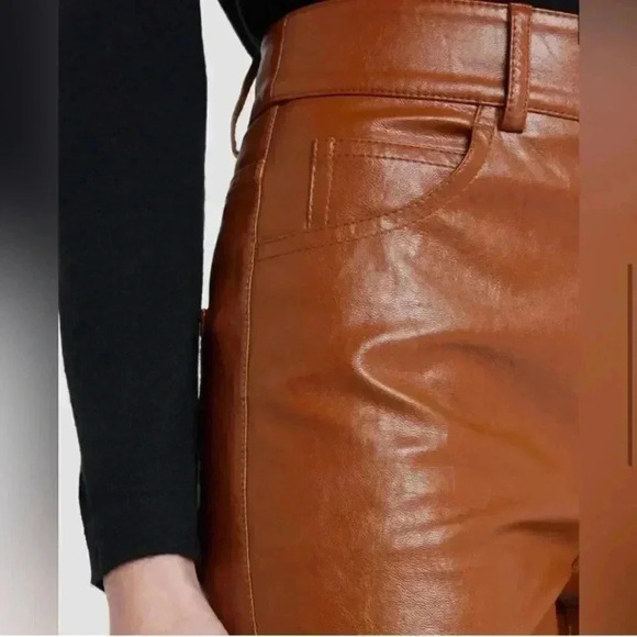 NWT A.L.C. Faux Leather Straight Leg Jeans Pants size 10 - Picture 2 of 15